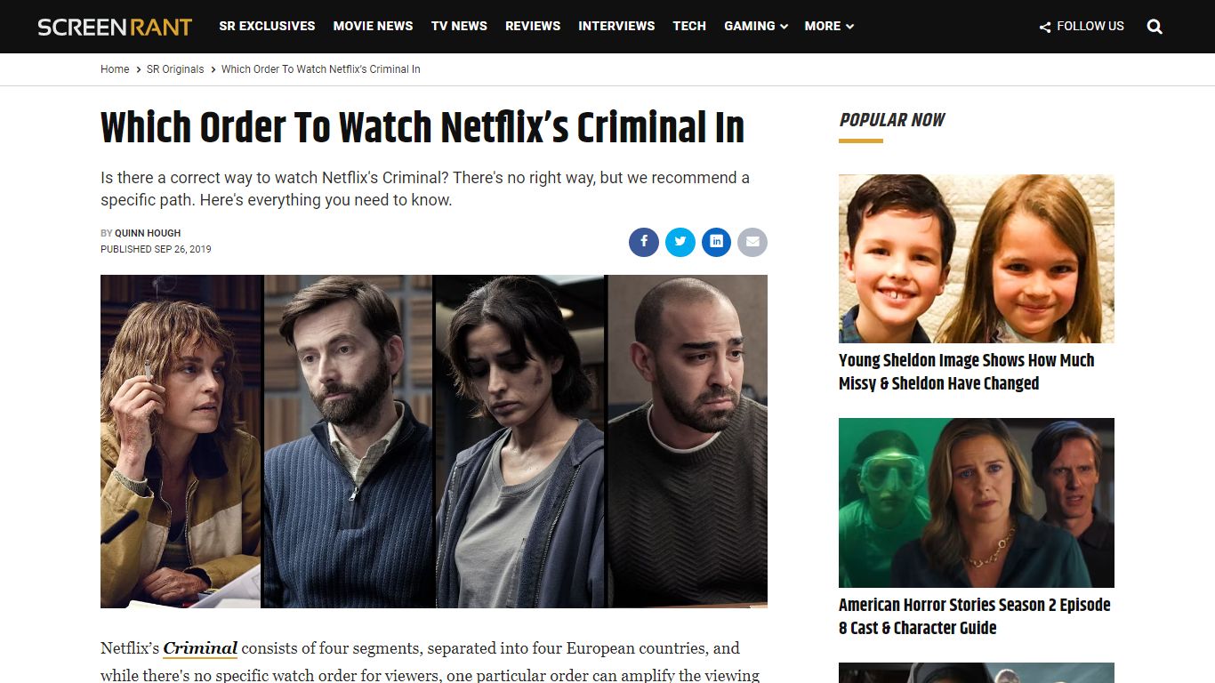 Netflix's Criminal: The Best Order To Watch All 4 Shows In - ScreenRant