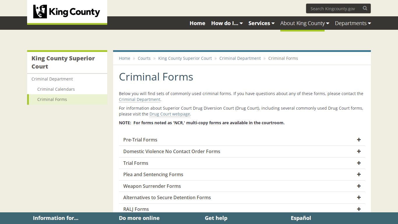 Criminal Forms - King County